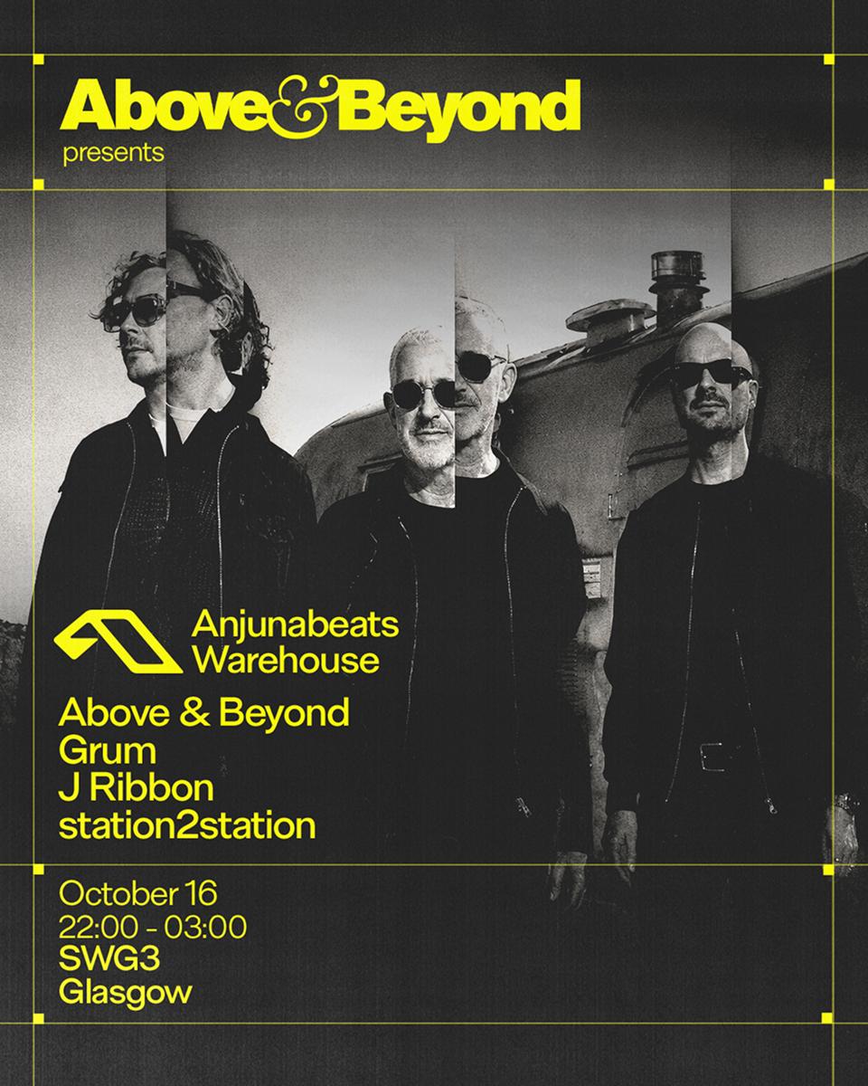 Anjunabeats Warehouse UK — Glasgow, 16 October 2026 event flyer